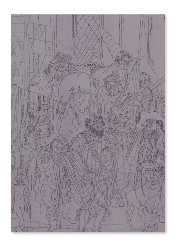 Commedia Dell'Arte XXV Pecsenke akwaforta etching