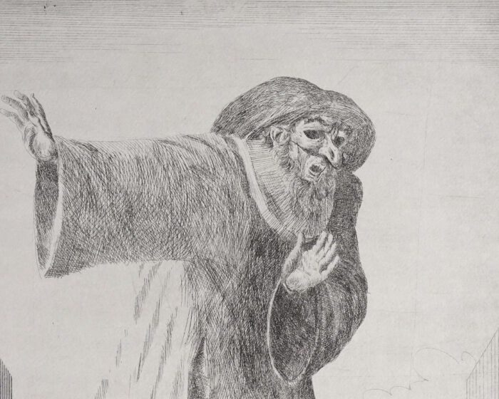 Il Dottore Pecsenke Commedia Dell'Arte etching akwaforta